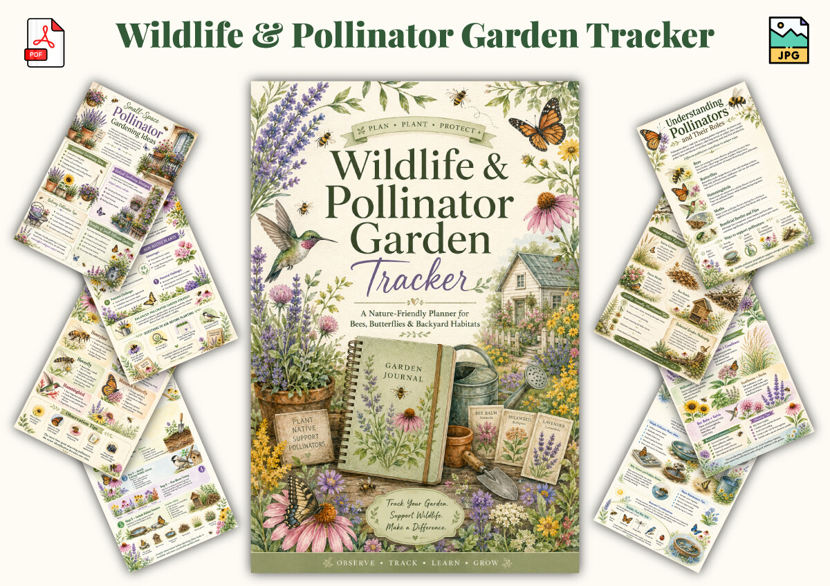 Wildlife & Pollinator Garden Tracker Graphic by KDPLab · Creative Fabrica