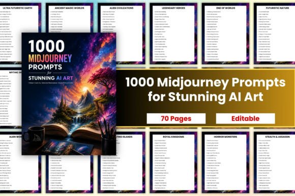 1000 Midjourney Prompts for Stunning AI