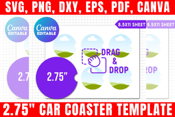 2.75 Car Coaster Canva Template