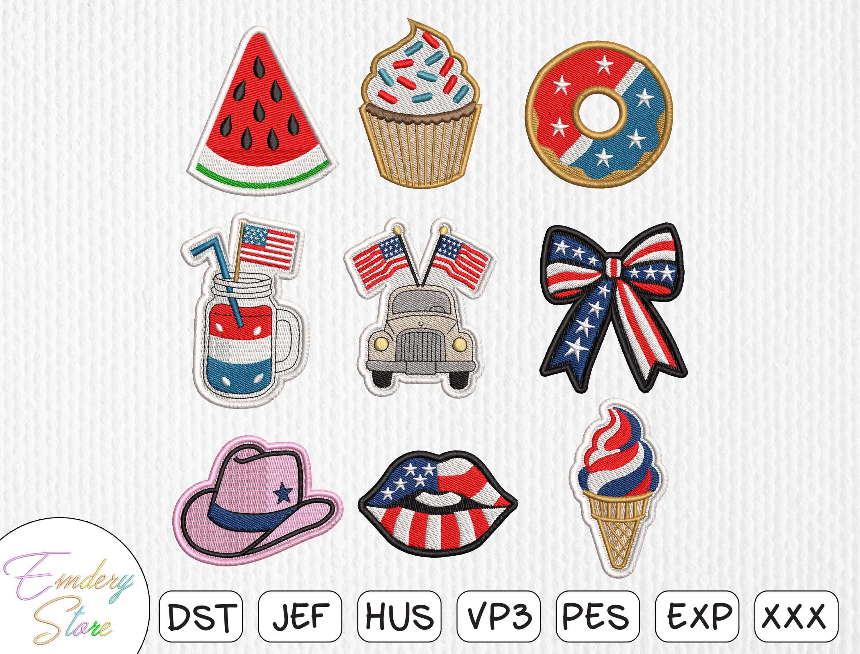 4th of July Patch Embroidery Bundle