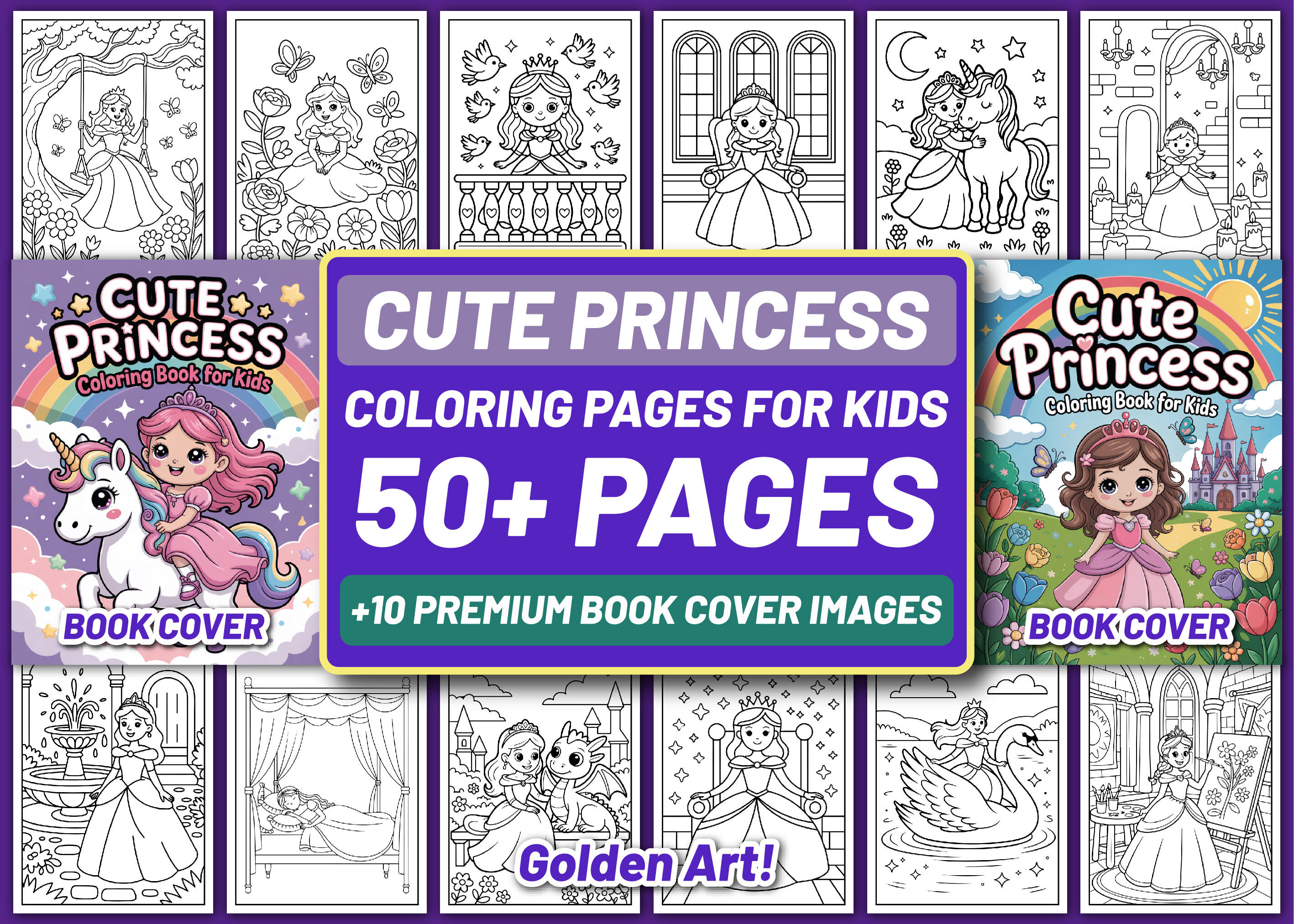 50 Cute Princess Coloring Pages for Kids