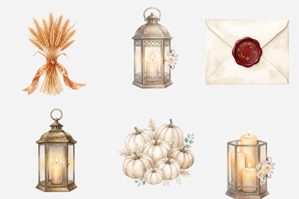 Autumn Wedding Clipart PNG Bundle - photo 9