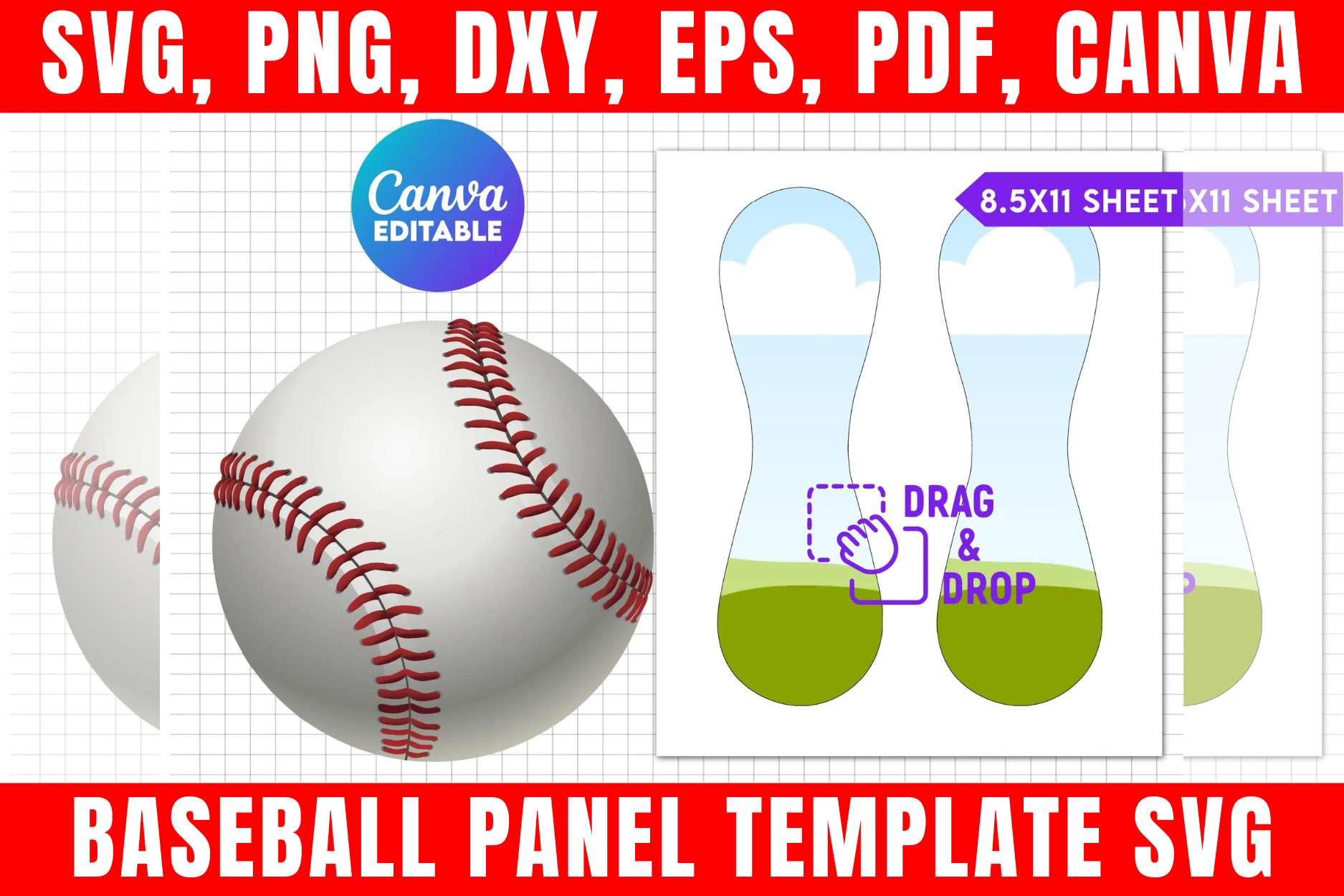 Baseball Panel Canva Template Svg Graphic by freshzone228 · Creative ...