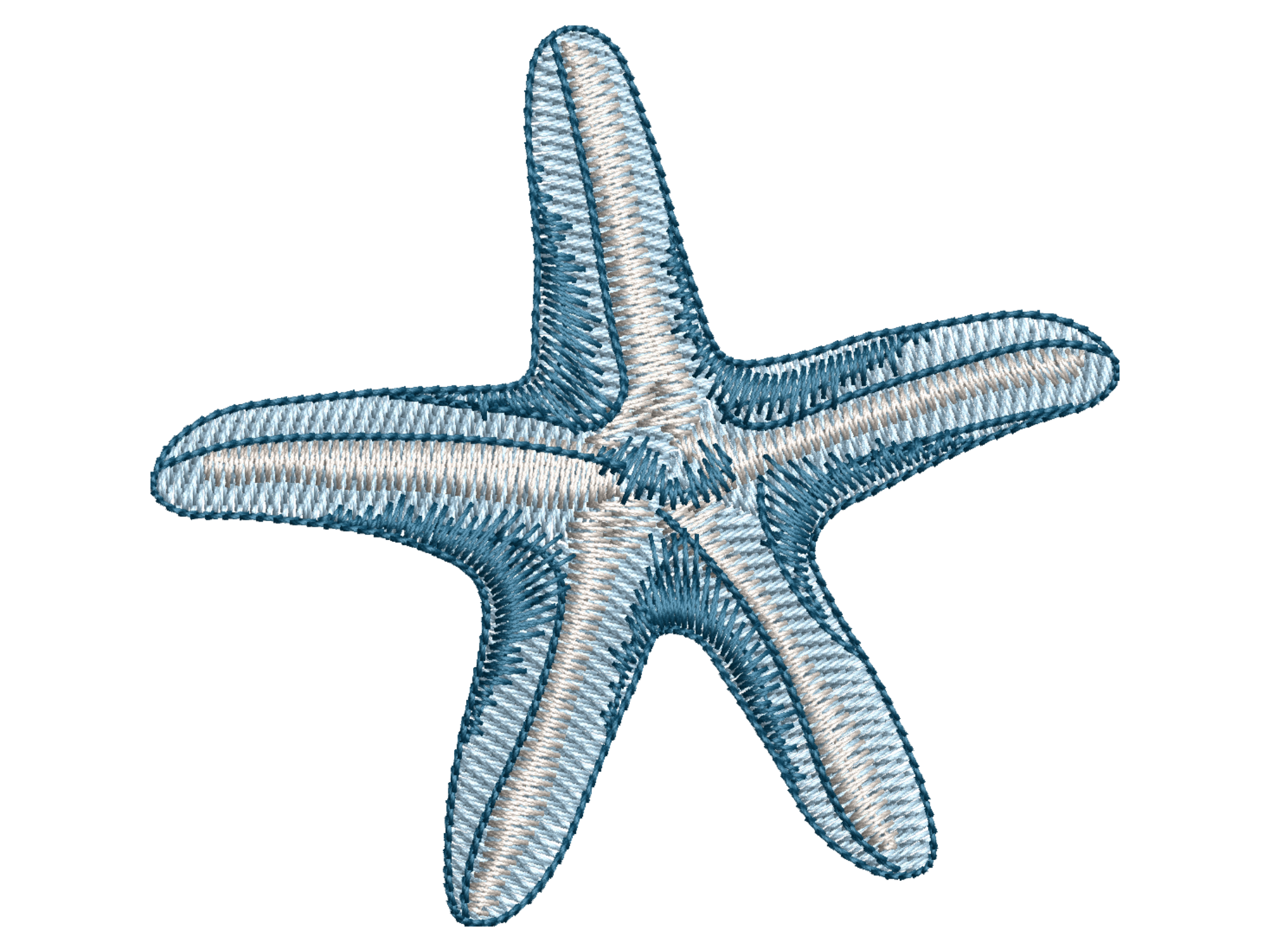 Blue Starfish Embroidery