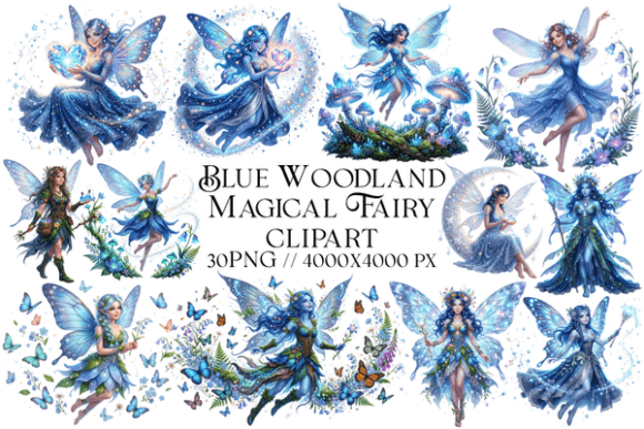 Blue Woodland Magical Fairy Clipart Graphic by Phoenixvect · Creative ...