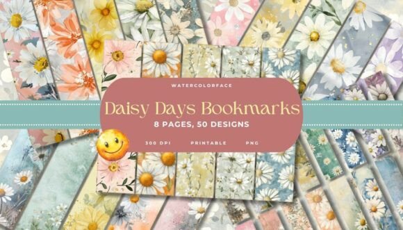 Colorful Daisy Junk Journal Bookmarks