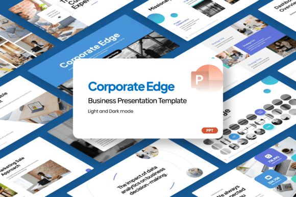 Preview of Corporate Edge Business PowerPoint business report presentation template