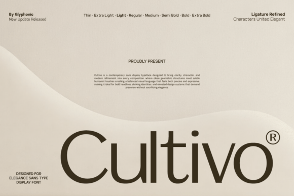 Preview specimen of Cultivo sans serif font