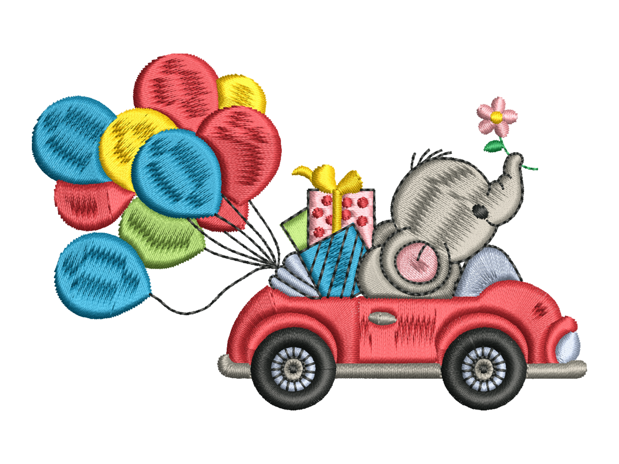 Cute Baby Elephant Embroidery Design
