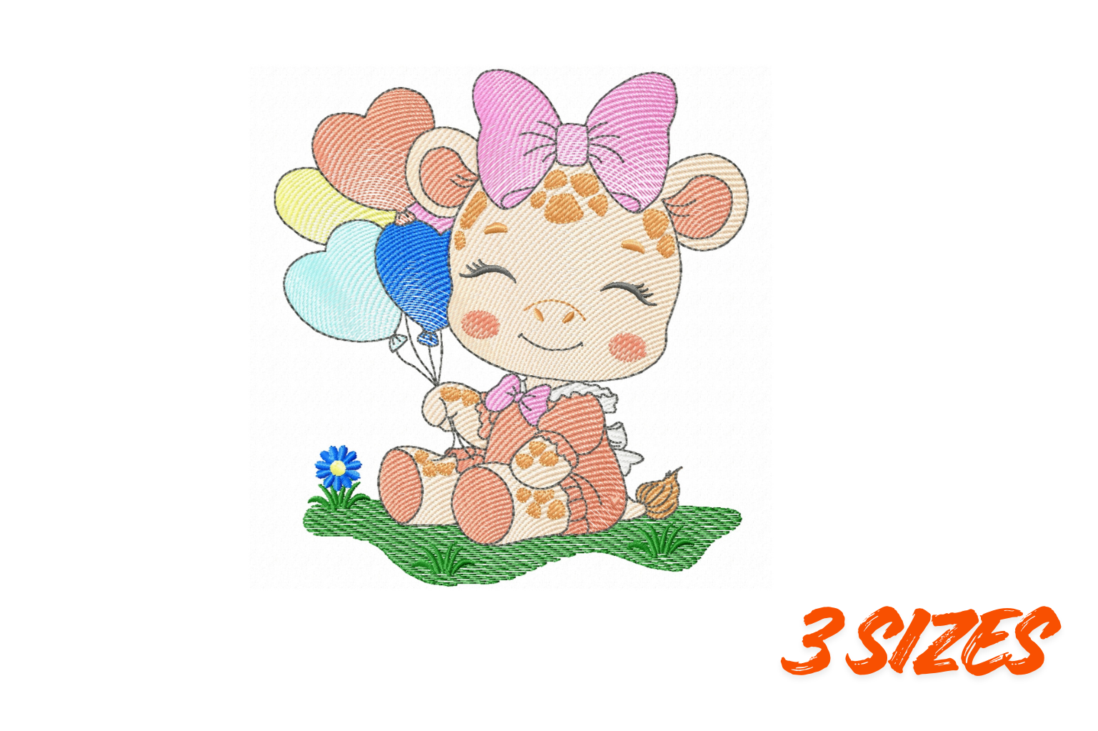Cute Baby Giraffe Embroidery Design