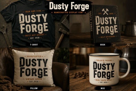 Dusty Forge Font PNG with transparent background - Preview 1