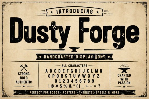 Dusty Forge Font PNG with transparent background - Preview 4