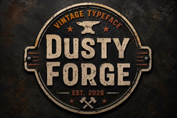 Dusty Forge Font PNG with transparent background - Preview 5