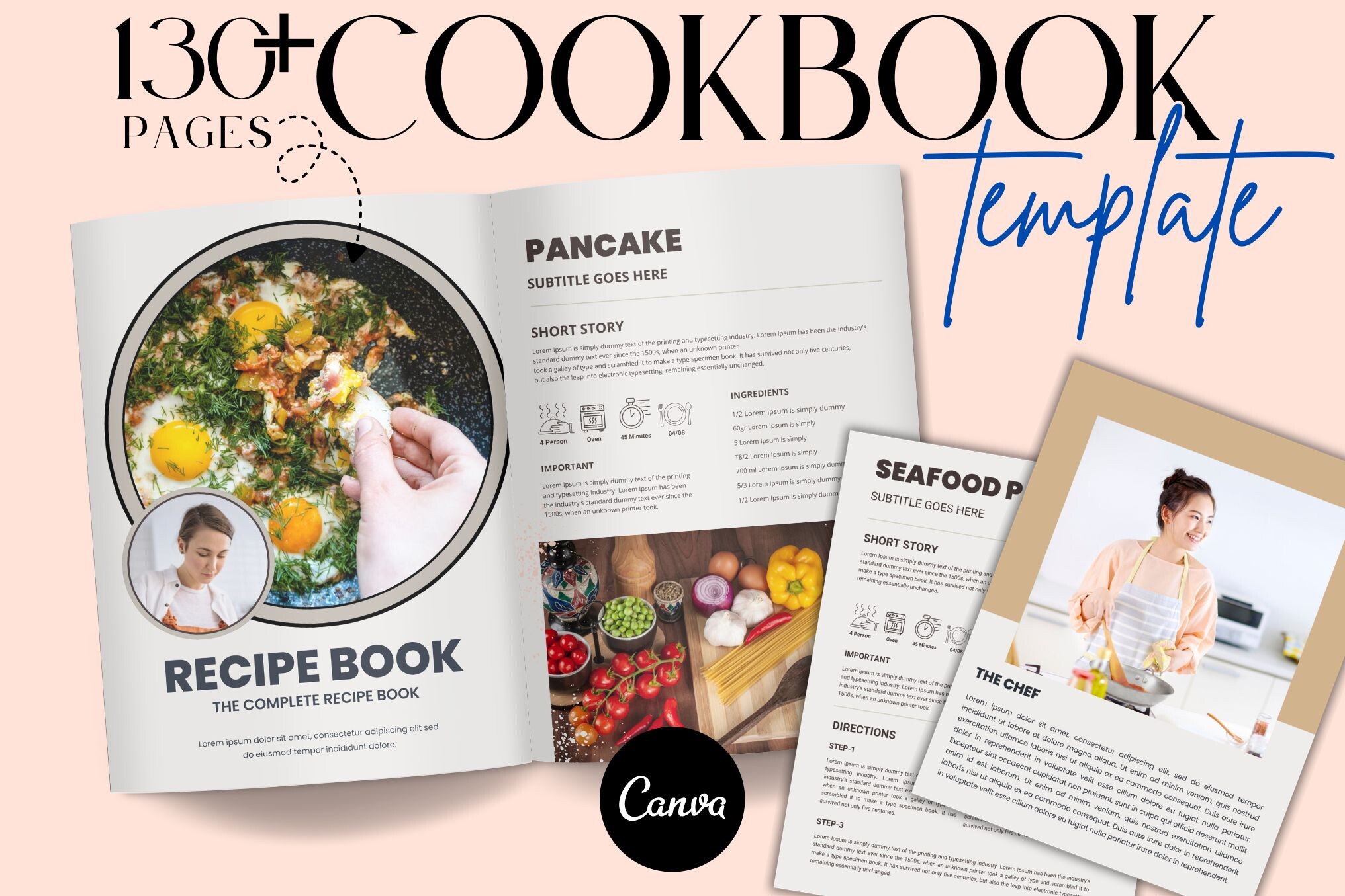 Editable Canva Cookbook Template