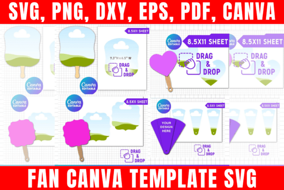 Fan Template Svg, Wedding Program Fan Graphic Print Templates By freshzone228