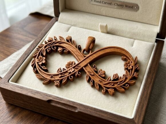 Floral Infinity Pendant Laser Cut Design