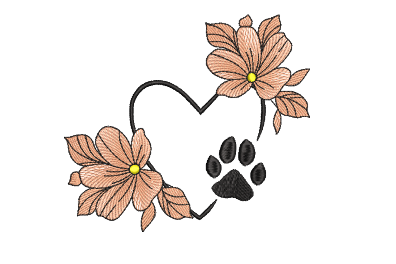 Floral Paw Heart