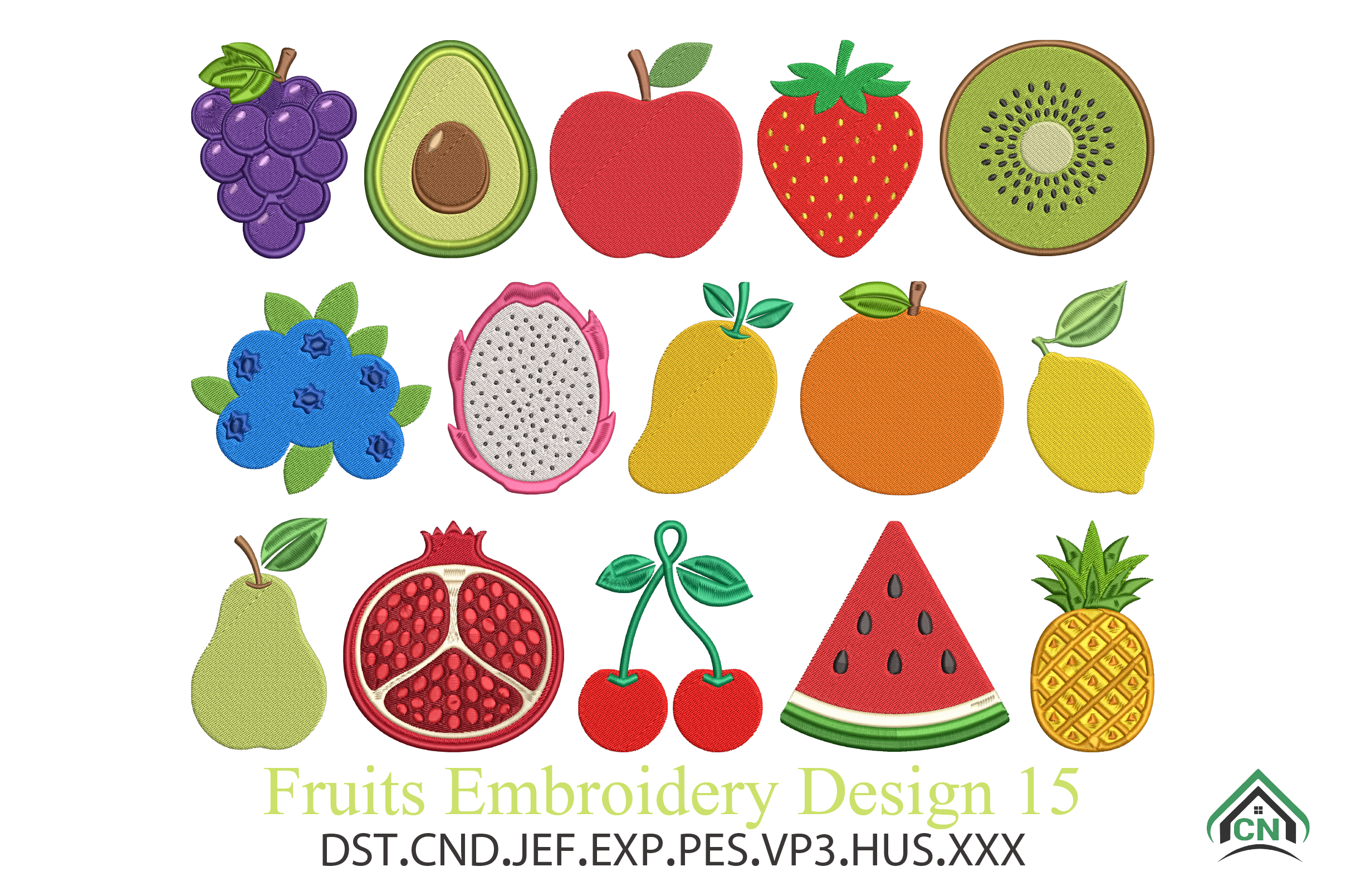 Fruits Embroidery Design Bundle