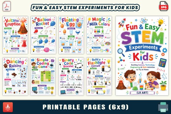 Fun & Easy STEM Experiments for Kids Graphic by LR ART · Creative Fabrica