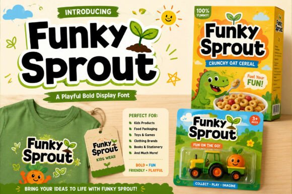 Funky Sprout Font PNG with transparent background - Preview 1