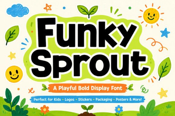 Funky Sprout Font PNG with transparent background - Preview 3