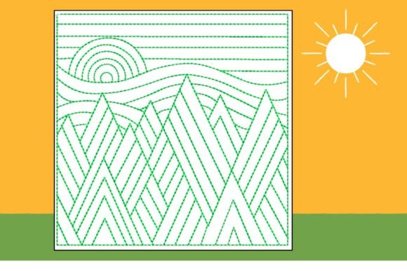 Great Outdoors Redwork Quilt Block
