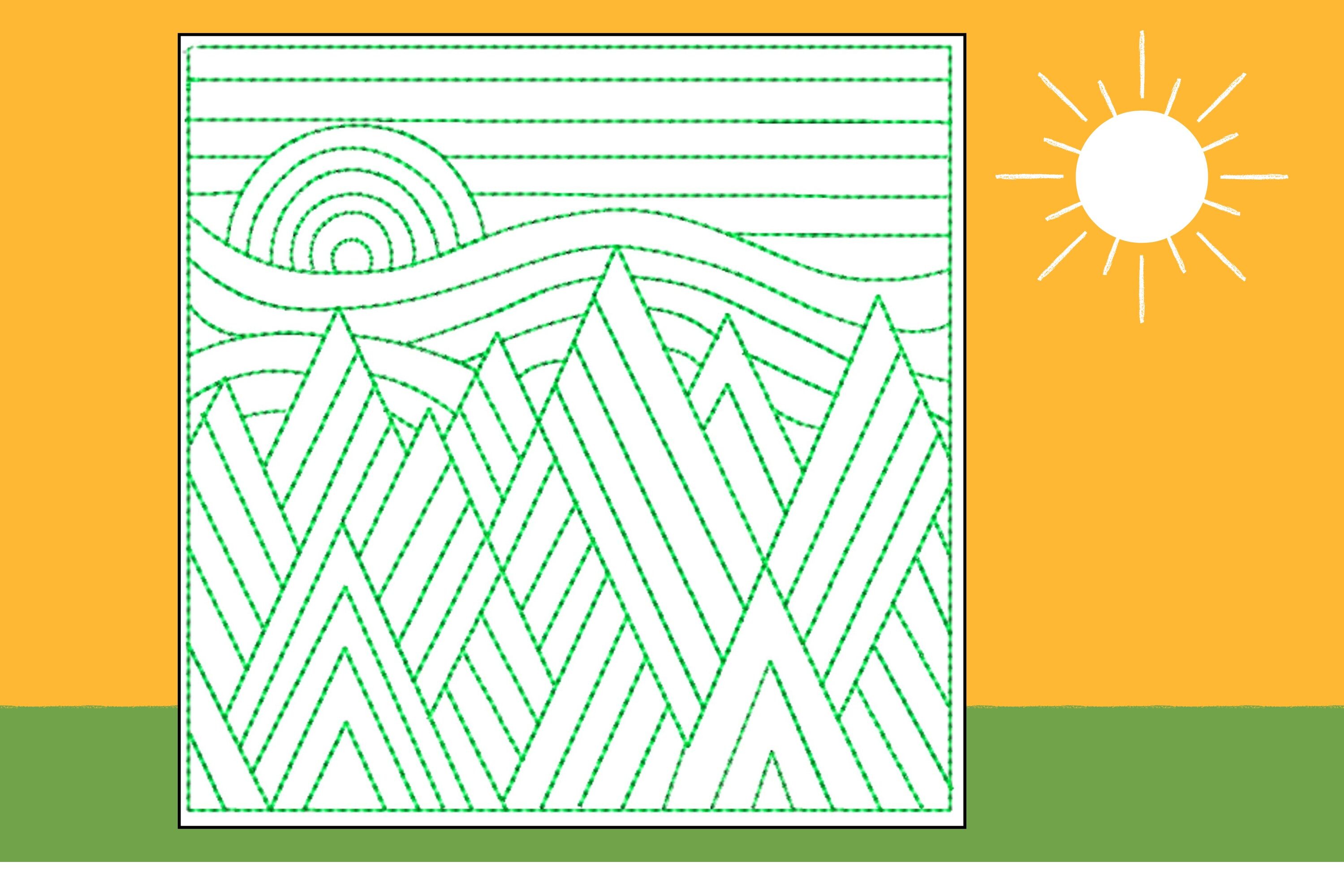 Great Outdoors Redwork Quilt Block