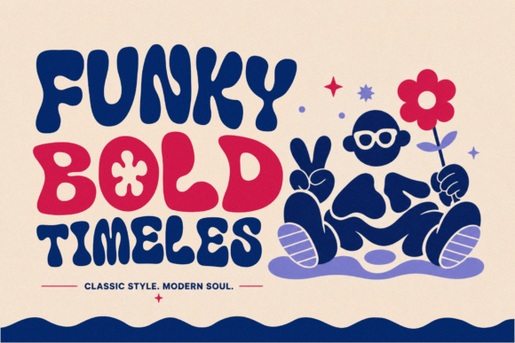 Groovy Waves Font PNG with transparent background - Preview 1
