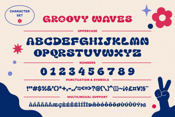 Groovy Waves Font PNG with transparent background - Preview 4