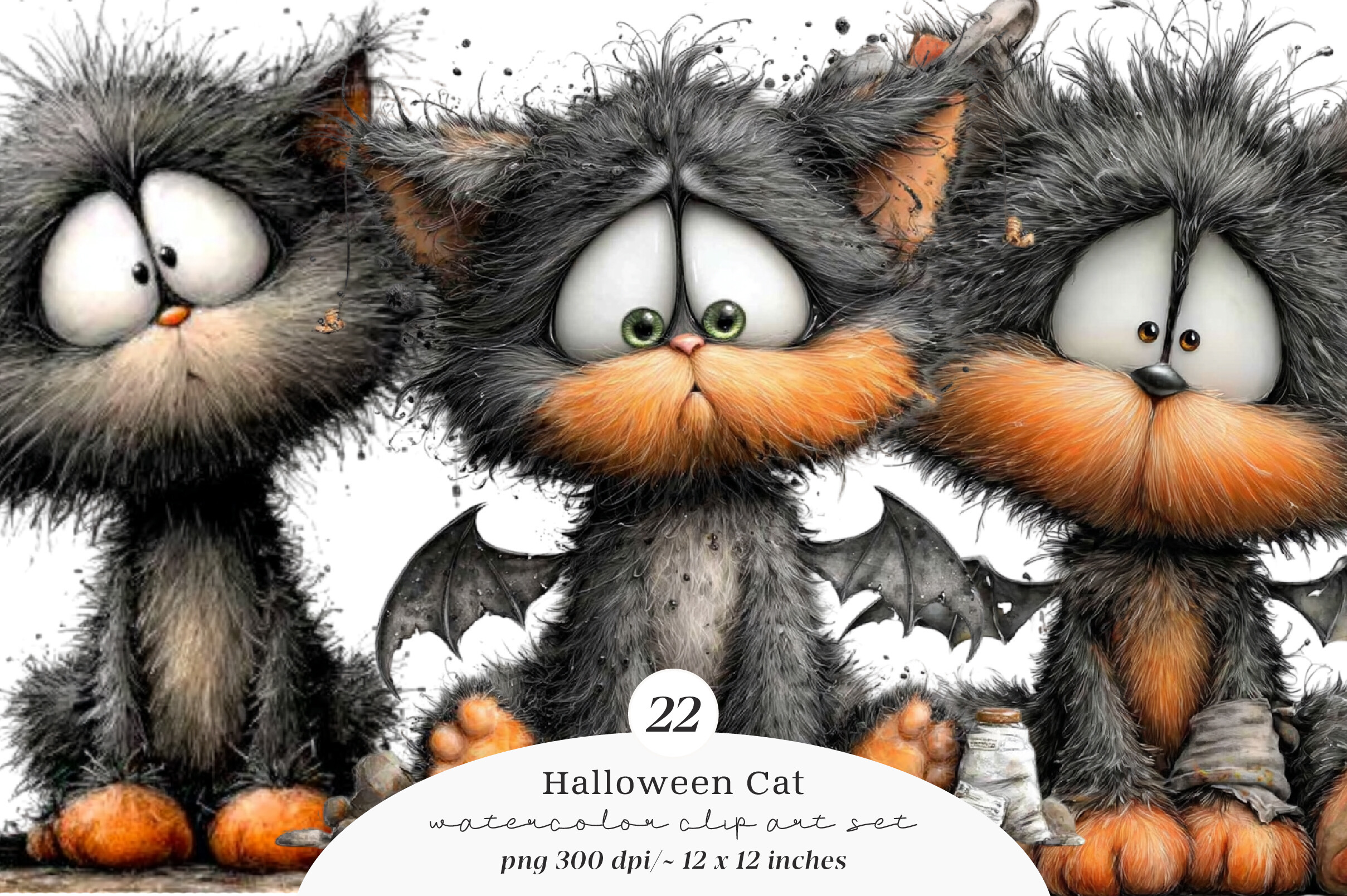 Halloween Cat Clipart Bundle Graphic by SinaCreation · Creative Fabrica
