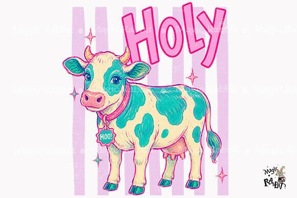 Holy Cow Retro PNG Graphic Crafts By Magic Rabbit