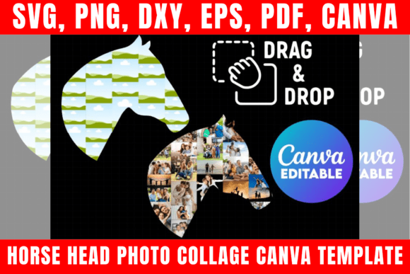 Horse Head Photo Collage Canva Template