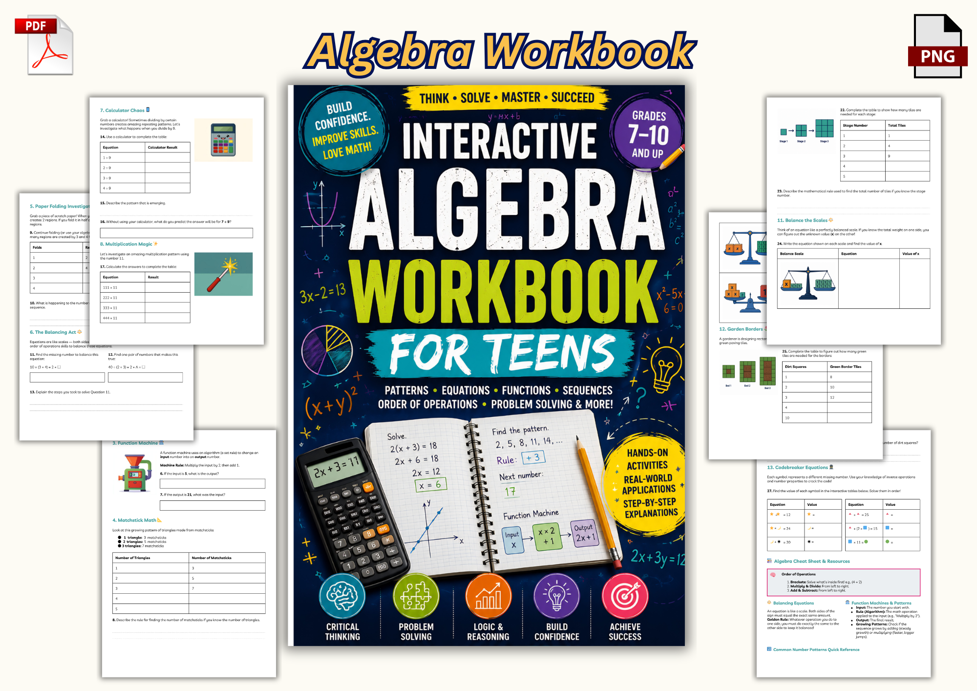 Interactive Algebra Workbook for Teens