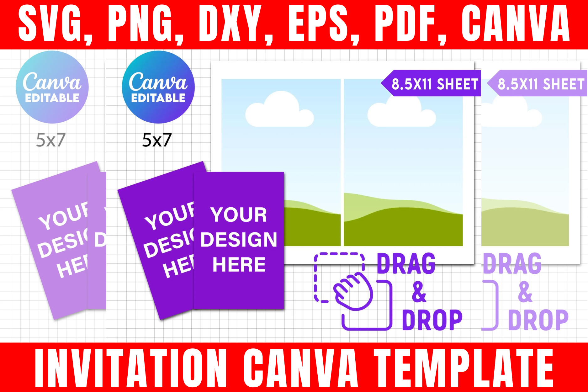 Invitation Canva Editable Template