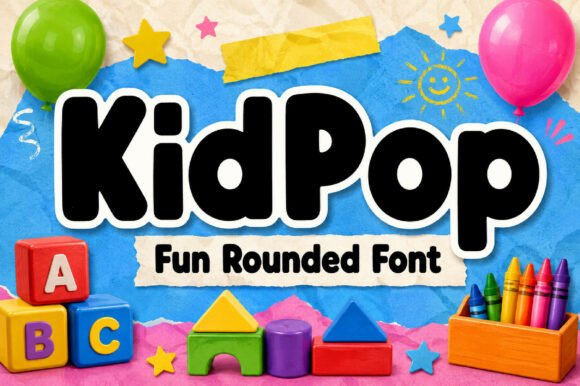 Kidpop Font PNG with transparent background - Preview 1