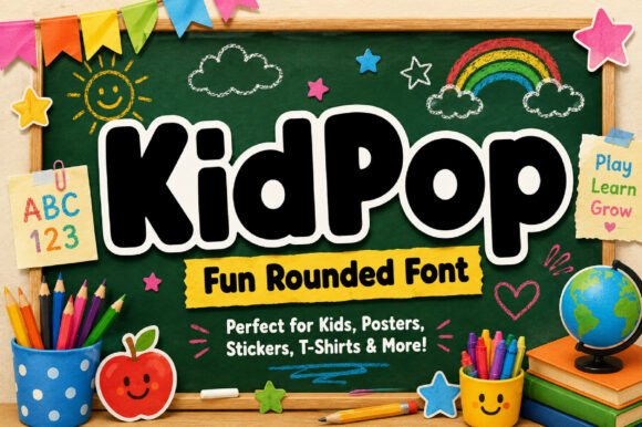 Kidpop Font PNG with transparent background - Preview 3