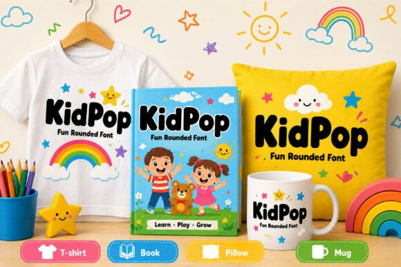 Kidpop Font PNG with transparent background - Preview 4