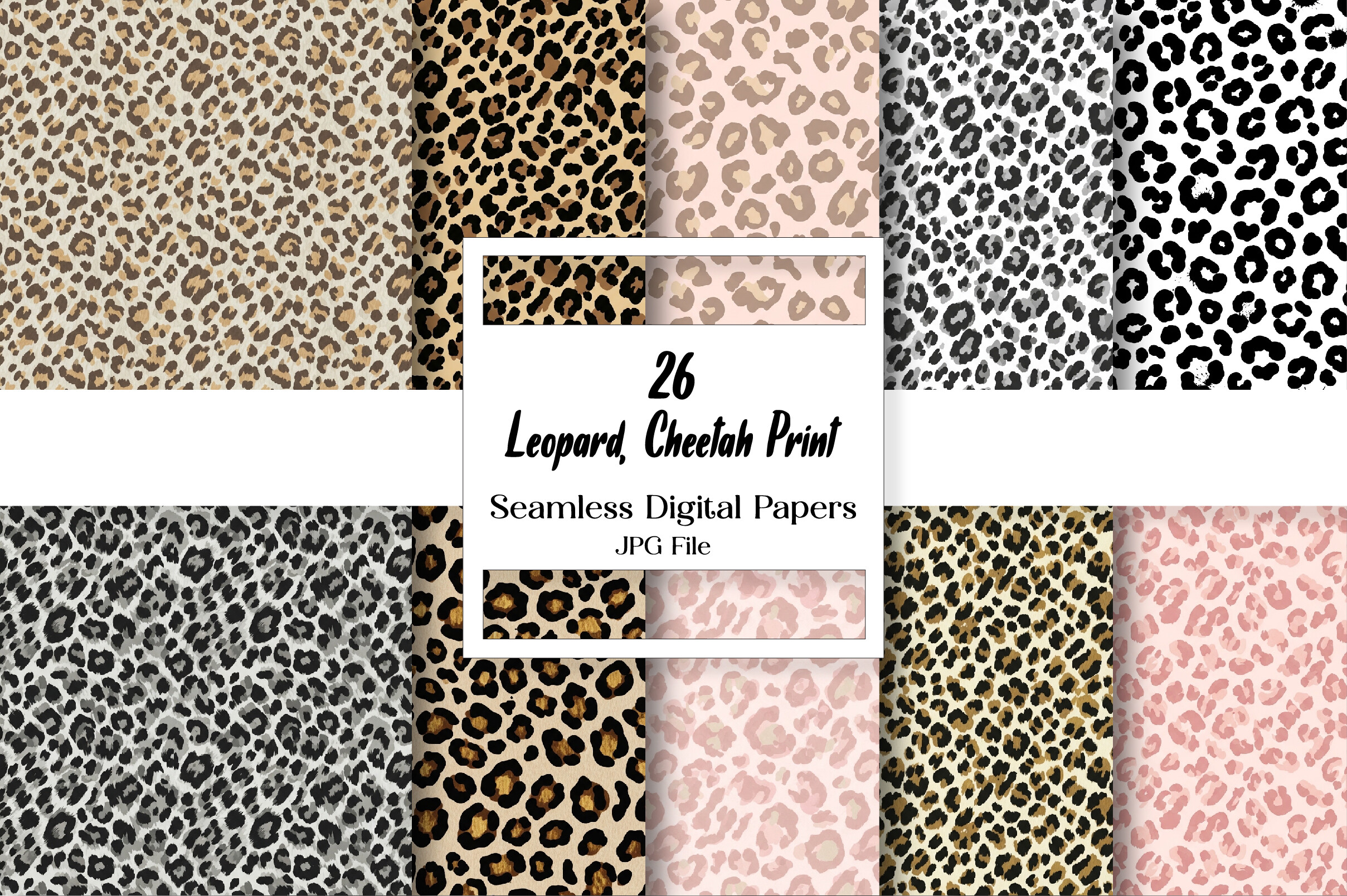 Leopard, Cheetah Print Digital Paper