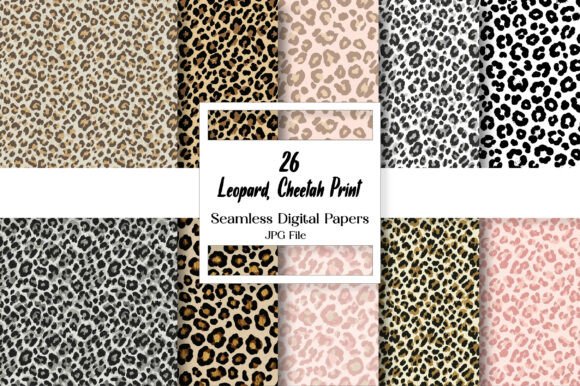 Leopard, Cheetah Print Digital Paper Gráfico Patrones de Papel Por Vintage