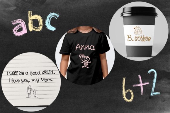 Little Scribbles Font PNG with transparent background - Preview 3