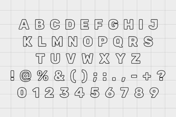 Outgrid Contour Font PNG with transparent background - Preview 5