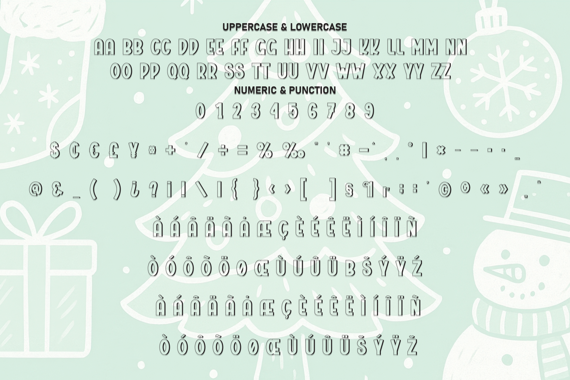 Outline Christmas Font - photo 7