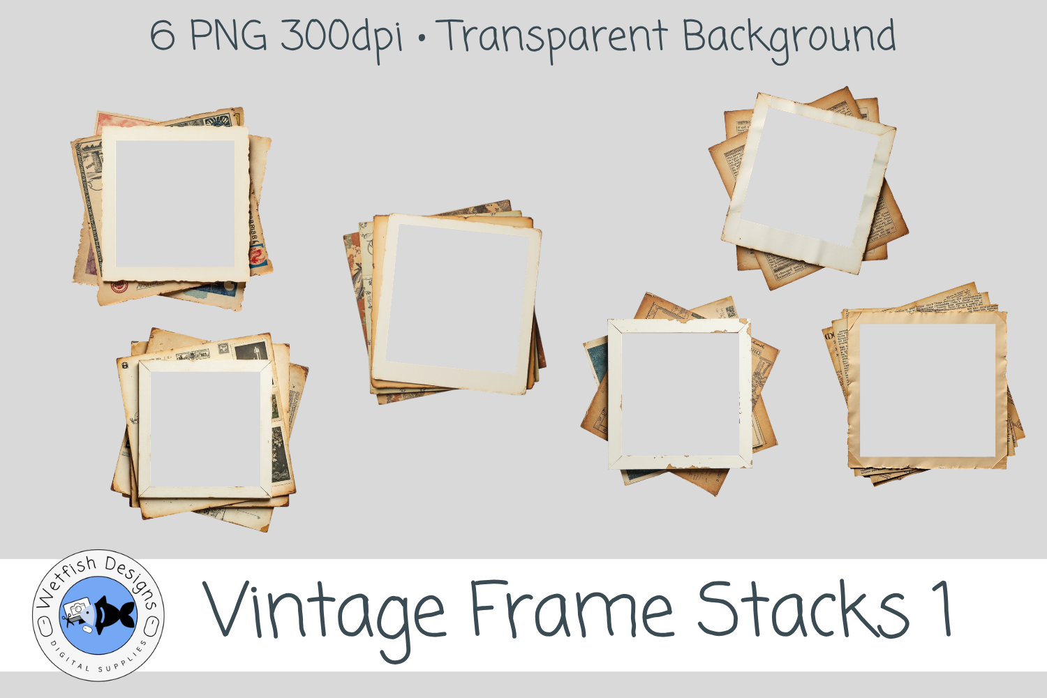 PNG Vintage Frame Stacks 1