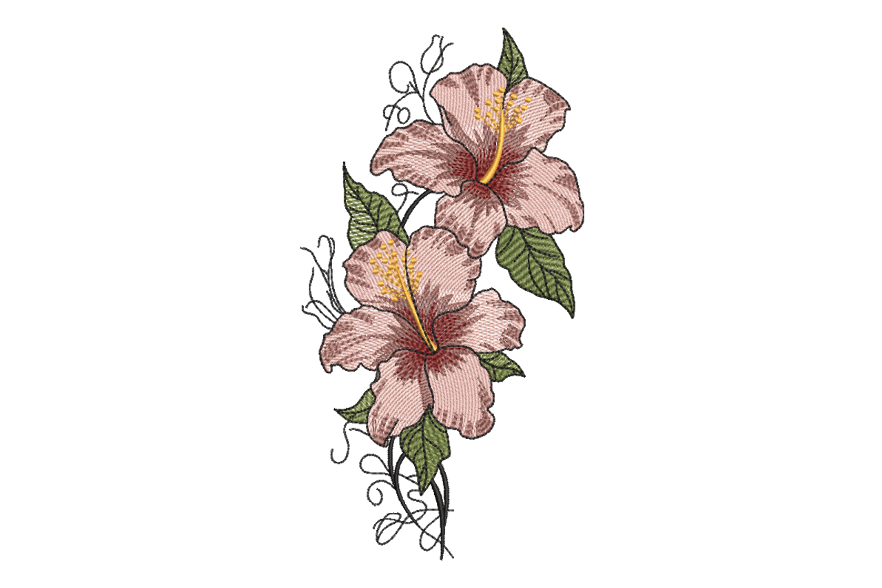 Pink Hibiscus Pair