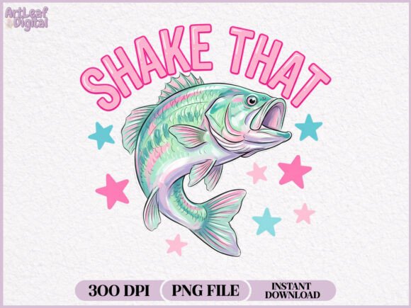 Preppy Shake That Bass Fish PNG Graphic Illustrations By Art Leaf Digital