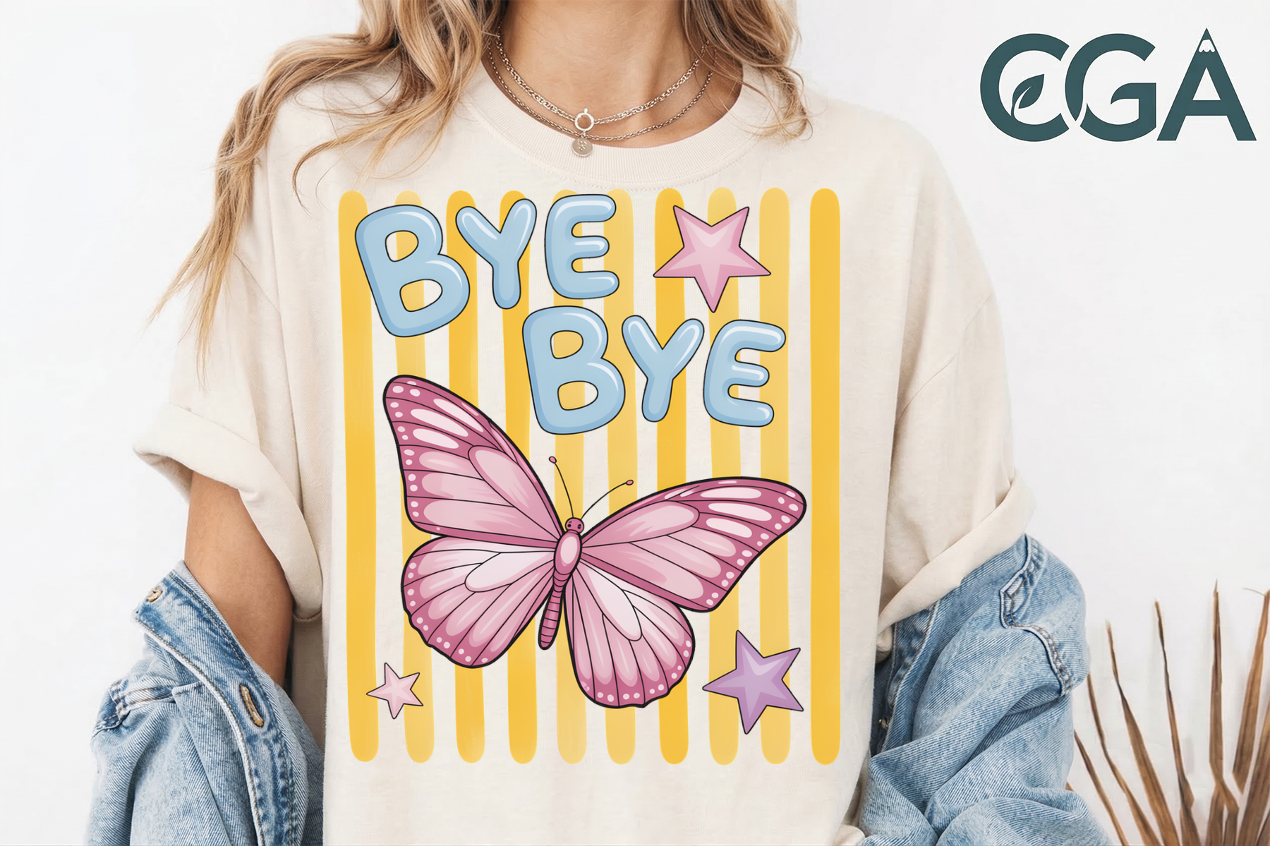 Retro Butterfly Bye Bye PNG Graphic by cookgraphicart · Creative Fabrica