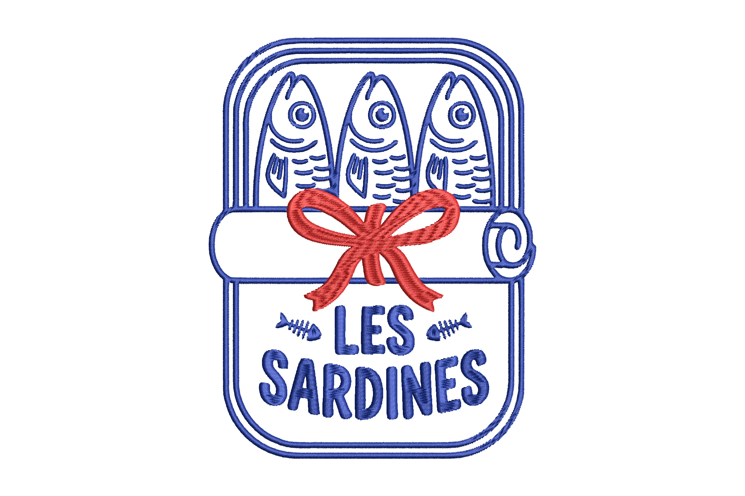 Sardines Embroidery Design