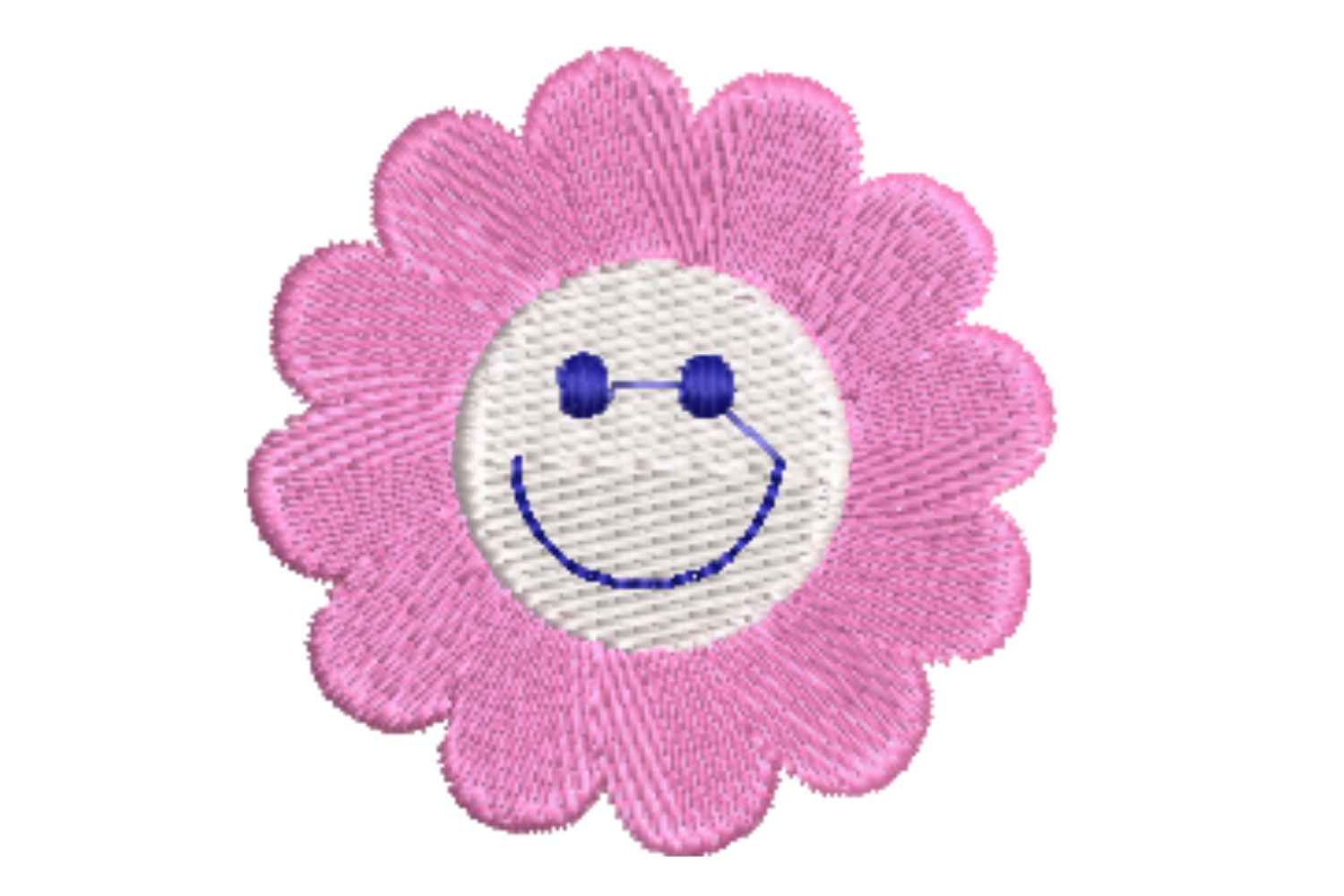 Smiling Flower Embroidery Design