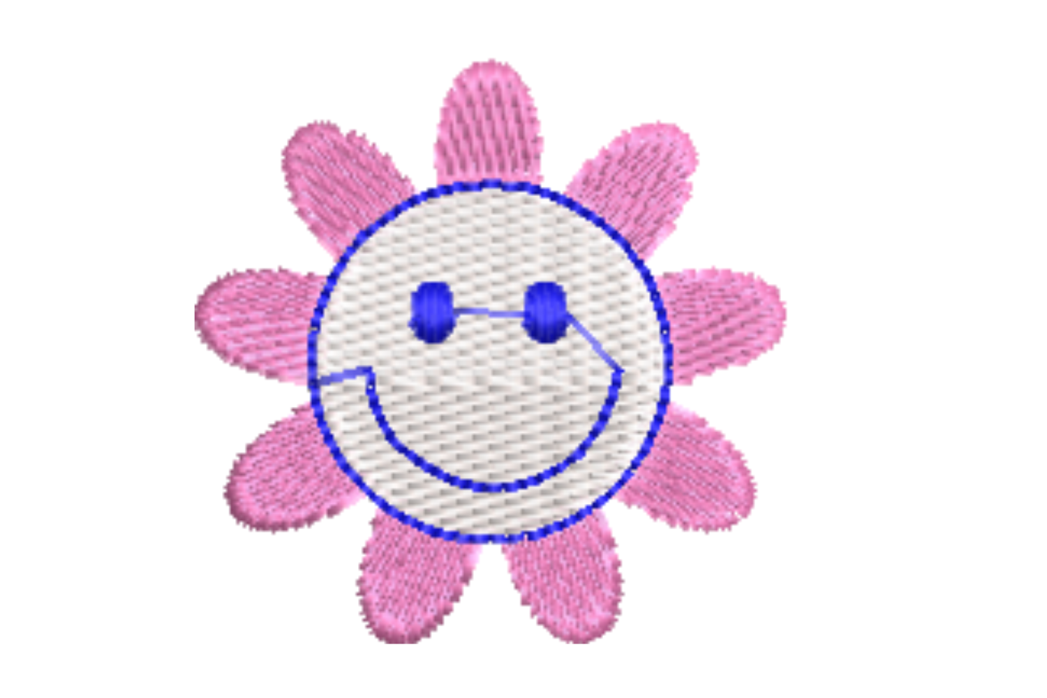 Smiling Flower Embroidery Design
