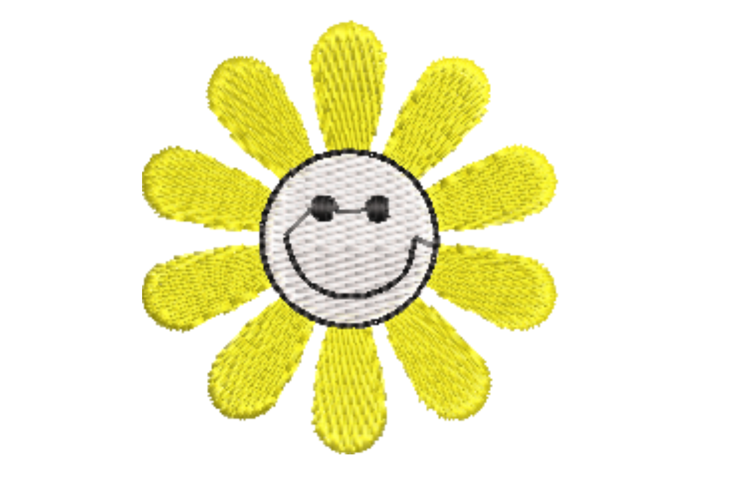 Smiling Flower Embroidery Design